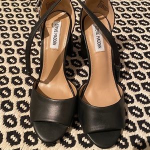 Steve Madden Black Leather High Heels NWT
